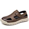 Baotou leather sandals men's beach shoes 2025 summer new Roman hollow fashion men's shoes