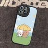 Cute Cartoon Bubu Dudu Phone Case for iPhone 16 15 14 13 Pro Max 11 12 Plus Leather Silicone Cover
