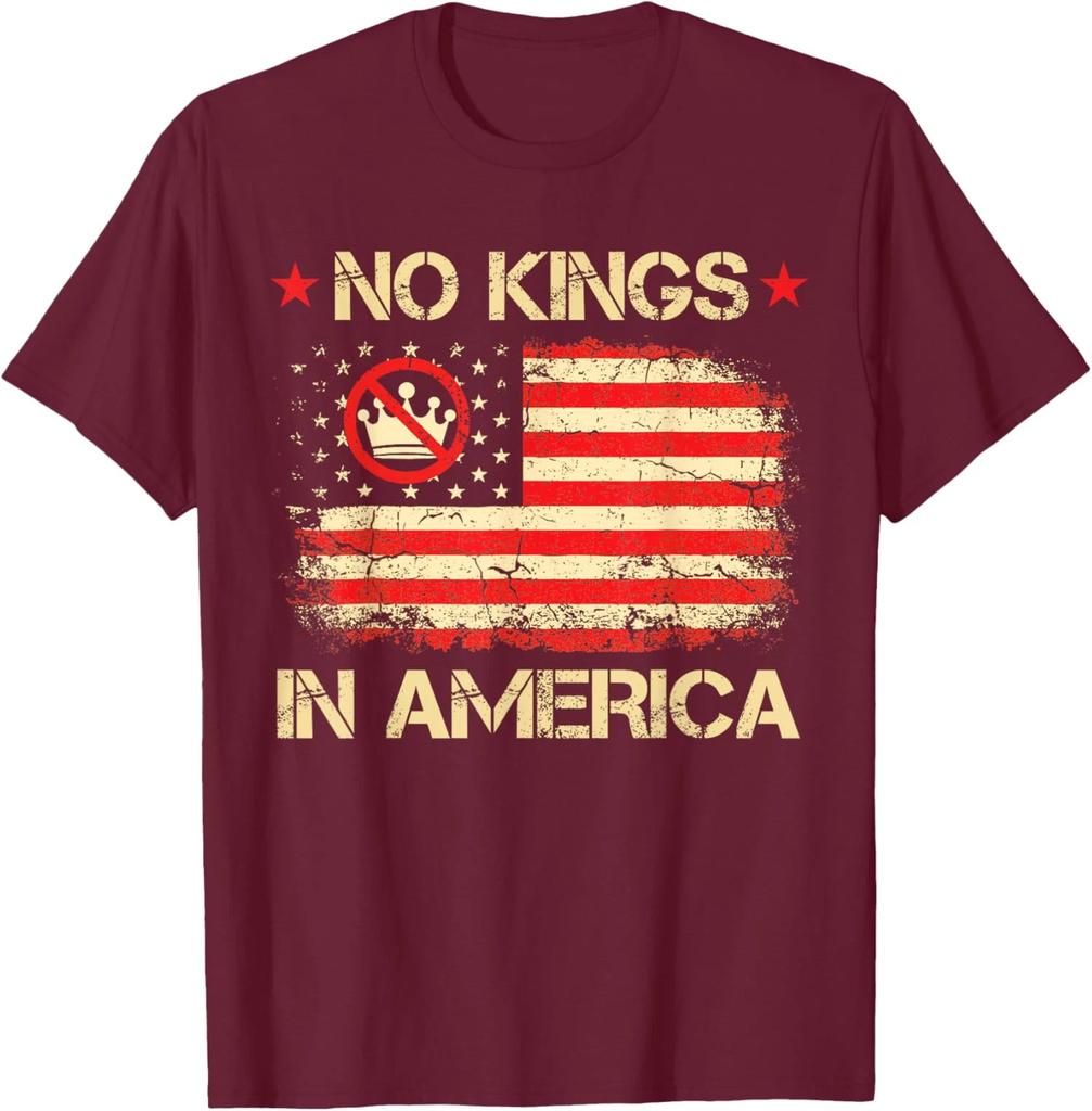 No Kings In America USA Flag Democracy President Unisex T-Shirt
