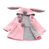 Palton de iarnă pentru fete, drăguț, urechi de iepure, jachetă din bumbac cu glugă pentru copii, fetiță, cu nasturi, îmbrăcăminte caldă pentru copii, haine de iarnă