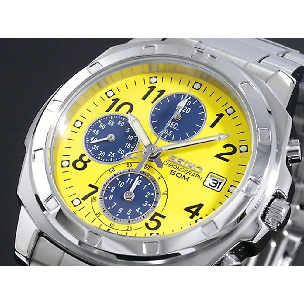 Мужские часы Seiko Chronograph SND409P1 Нержавеющая сталь Черный циферблат Водонепроницаемые