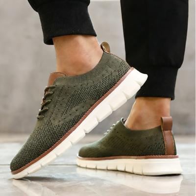 Fashi Men's Mesh Casual Shoes Breathable Knitted Walking Sneakers N-slip Sole Comfortable Flexible Running Shoe Sneakers Men