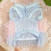 Lace Bow Pet Mesh Dress Cute Pet Clothes Fashion Dog Princess Skirt  Spring Summer