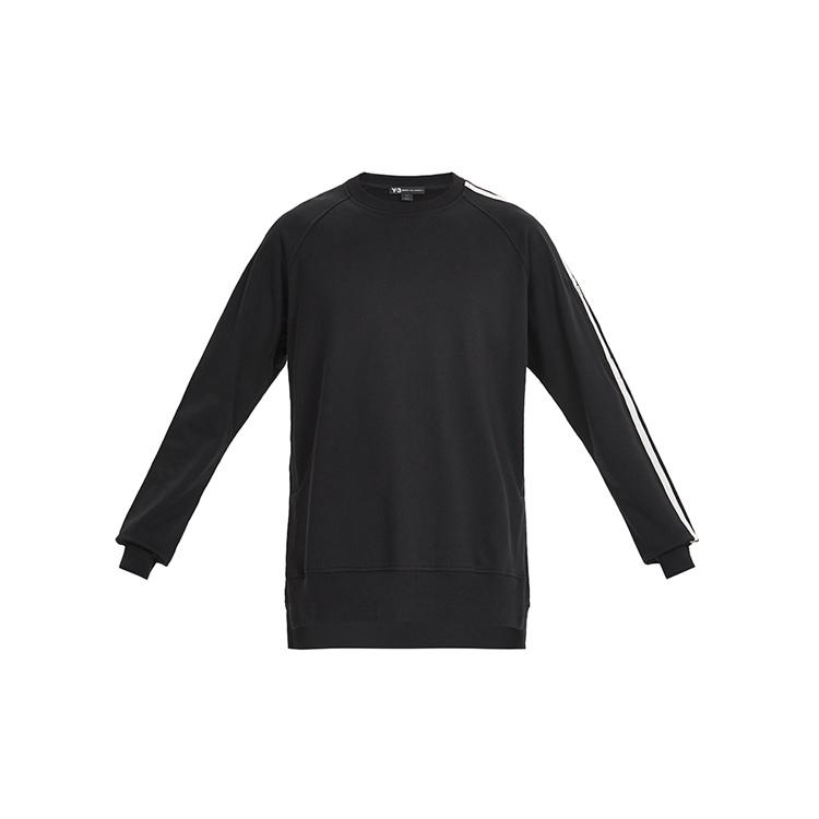 adidas Y-3 3-Stripes French Terry Crew Sweatshirt  Black  Men s FJ0388 S