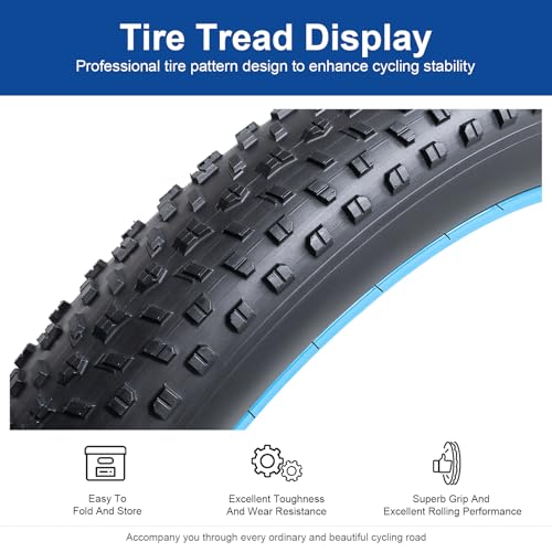 FengCan 26x4.0 Tire, 26x4.0 100-559 Bicycle Tire, Compatible with 26-inch Fat Bikes, Mountain Bikes, and Electric Bikes, 4.0-inch Section Width (BQ084