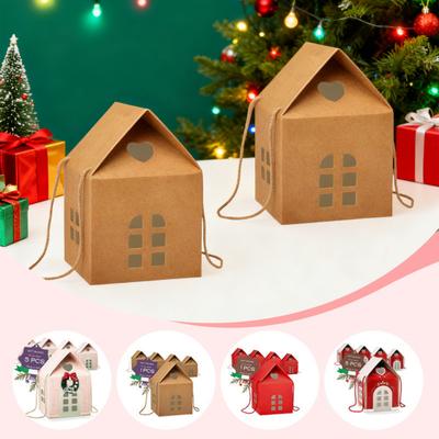 Vianočná krajina zázrakov Chatka Darčeková krabička Opakovane použiteľné balenie s motívom sviatočného domu Dekoratívna krabička na pamiatky Zimná domáca dekorácia
