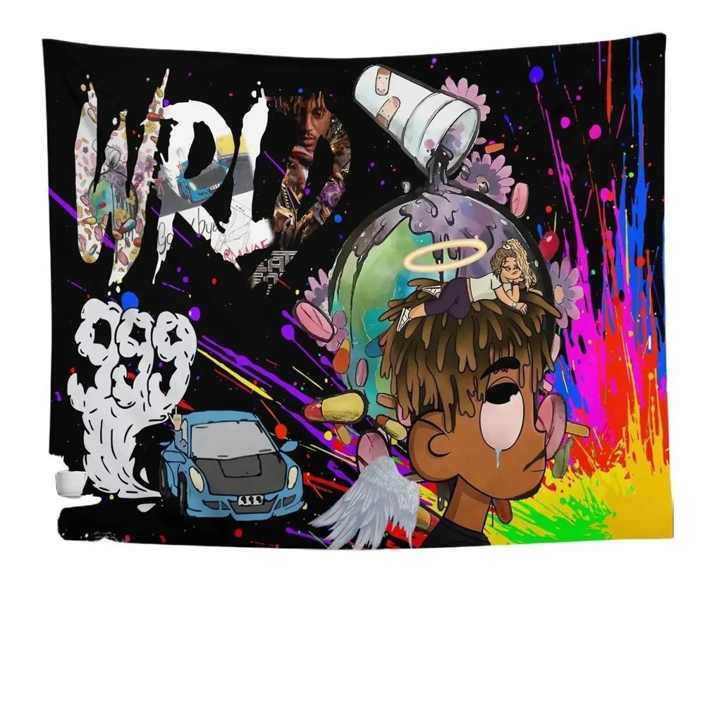 Wandteppich mit Hip-Hop-Rapper Juice Wrld, Street-Art-Wanddeko, Rap-Musik-Poster, Schlafzimmer, Wohnzimmer, Studentenwohnheim, Studio