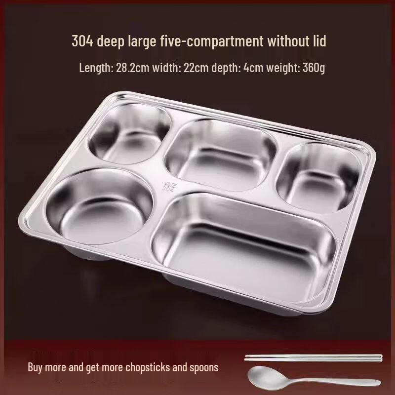 Jiakangming Stainless Steel Divided Lunch Tray