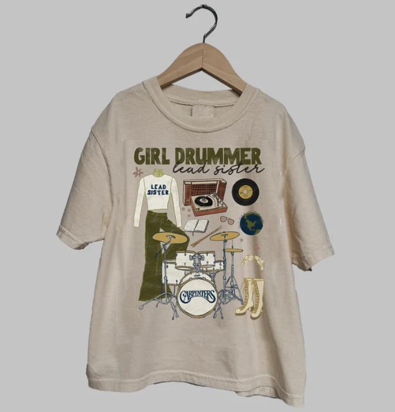 

Karen Carpenter Girl Drummer Sand T-Shirt Unisex All Size 4XL