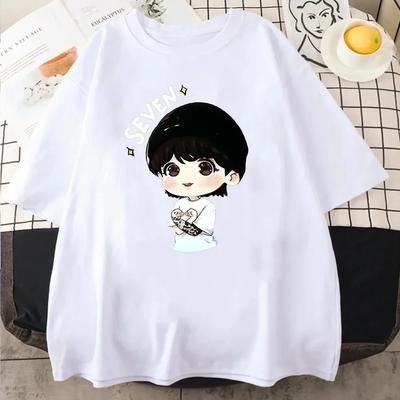 JungKook Seven T-shirt Harajuku WoMen's Aesthetic Fun Kawaii Short Sleeved Unisex Casual Sports Print T-shirt  Women Clothing