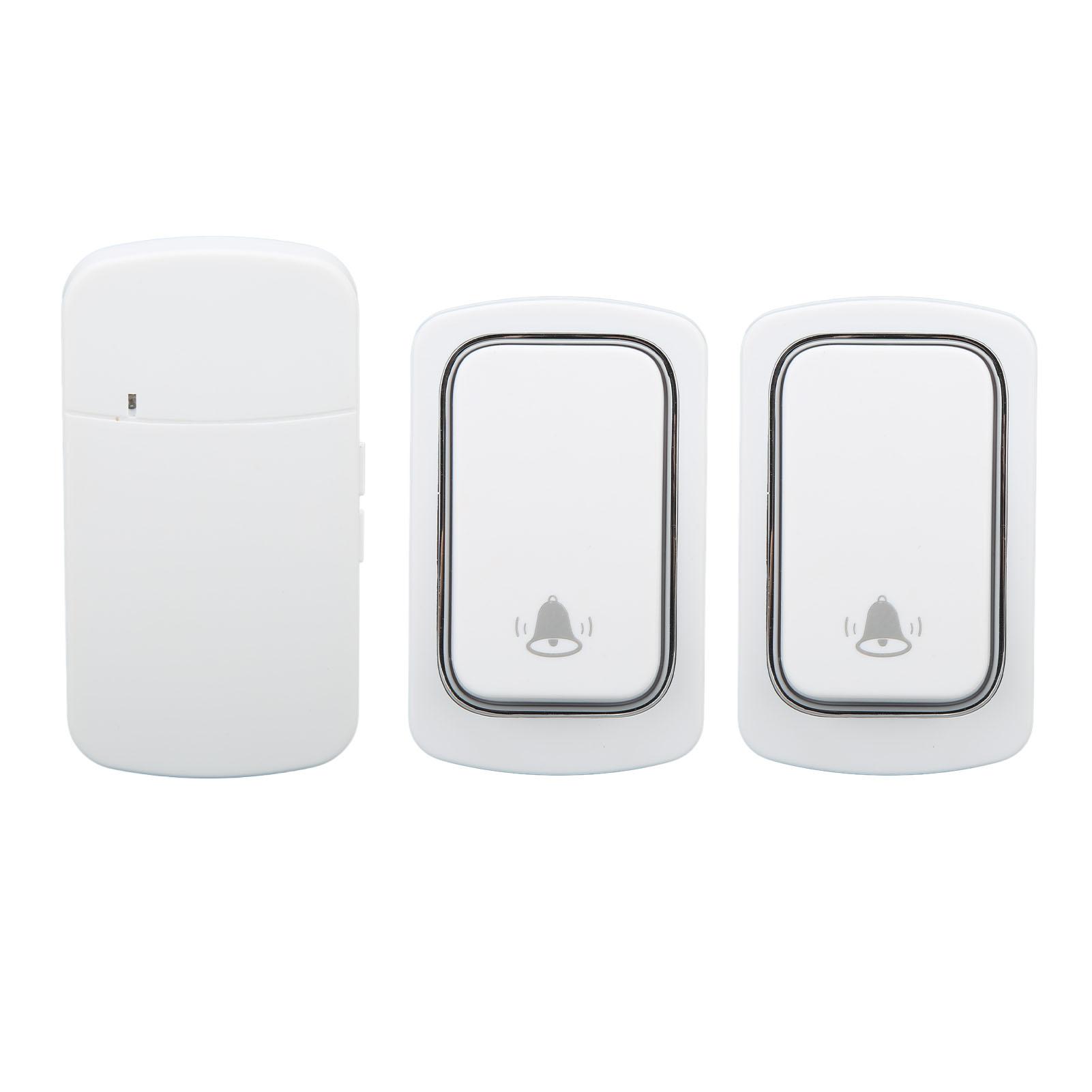 

Self Powered Doorbell Set 2 Transmitter Long Range 38 Ringtones Battery Free for Home Villa AC