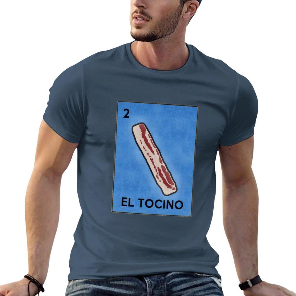 Lustiger Speck El Tocino Lotteriekarten Kunst Parodie Aufkleber T-Shirt Rapper Grafik-T-Shirts Kurzarm-T-Shirt für Männer