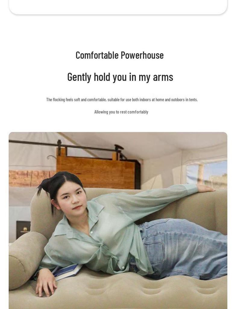 Five-in-One Outdoor Double Inflatable Sofa Bed - Portable, Durable, and Perfect for Camping or Lounging.