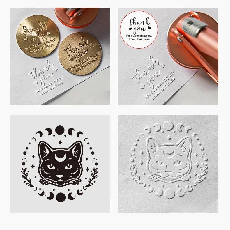 Customized Embossed Stamp Personalized Custom Book Embosser Seal Wedding Invitation Logo Customization Embossing Paper Stamps