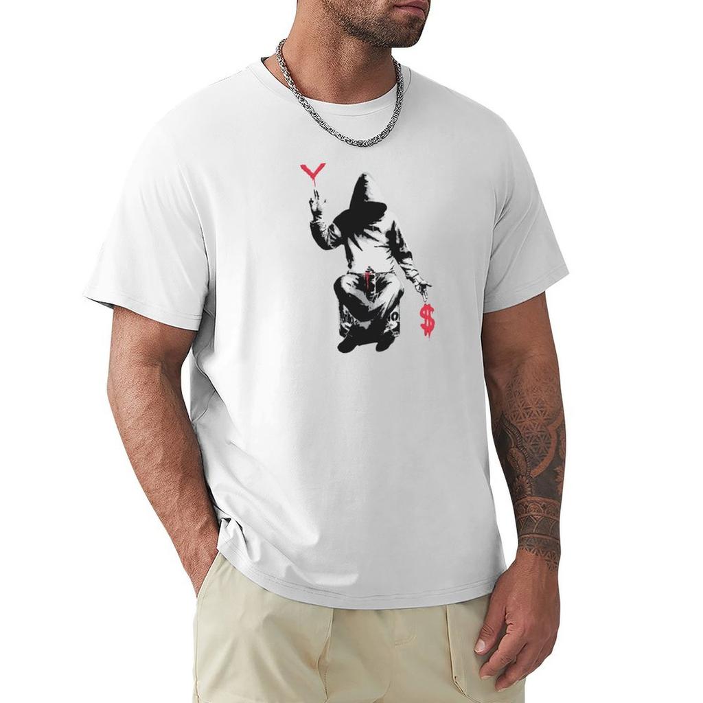 Love Over Money Street Art Graffiti Banksy Tshirt Basic Crew Neck Short Sleeve Top