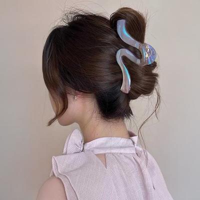 Pinza per Capelli Grande Dimensioni Design Ondulato Ampio Clip per Capelli Robusta Texture Perlescente Leggera Nessuna Pressione sul Cuoio Capelluto Accessorio per Capelli