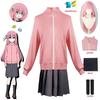 Anime Bocchi the Rock Gotou Hitori Cosplay Costume Yamada Ryou Pink Coat Skirt Jk Uniform Halloween Outfits