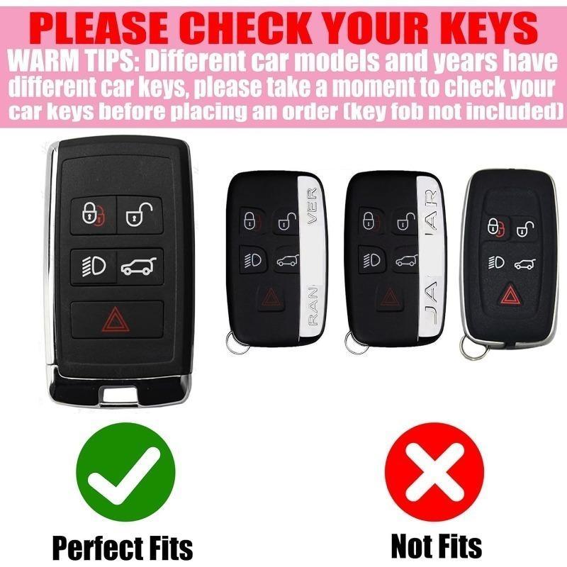 [ Side Diamonds ] 4 Buttons TPU Car Key Case Cover Shell Fob for Jaguar XE XF F-PACE & Land Rover Range Rover Evoque Discovery S