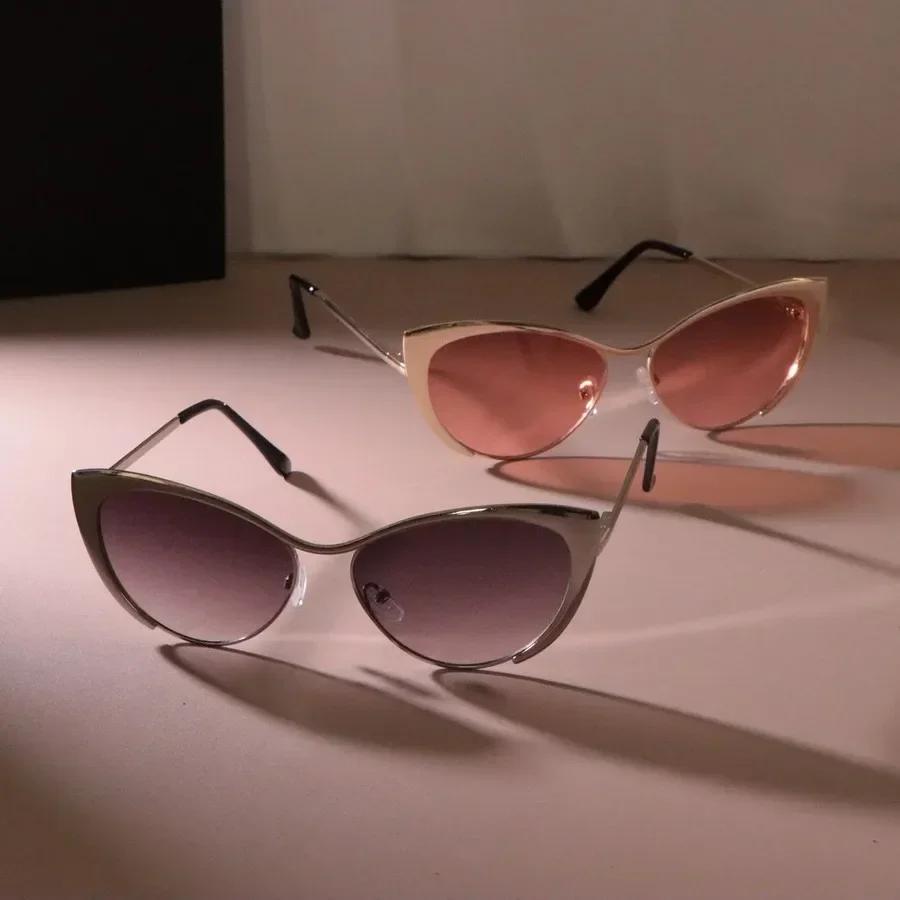 Fashion Metal Frame Sunglasses Women Men Casual Cat Eye Designer Sun Glasses Male Female Brand Luxury Travel