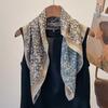 130cm Silk Square Scarf Women Large Shawls Matching Flowers Design Square Bandana Luxury Kerchief Scarf Female Foulards