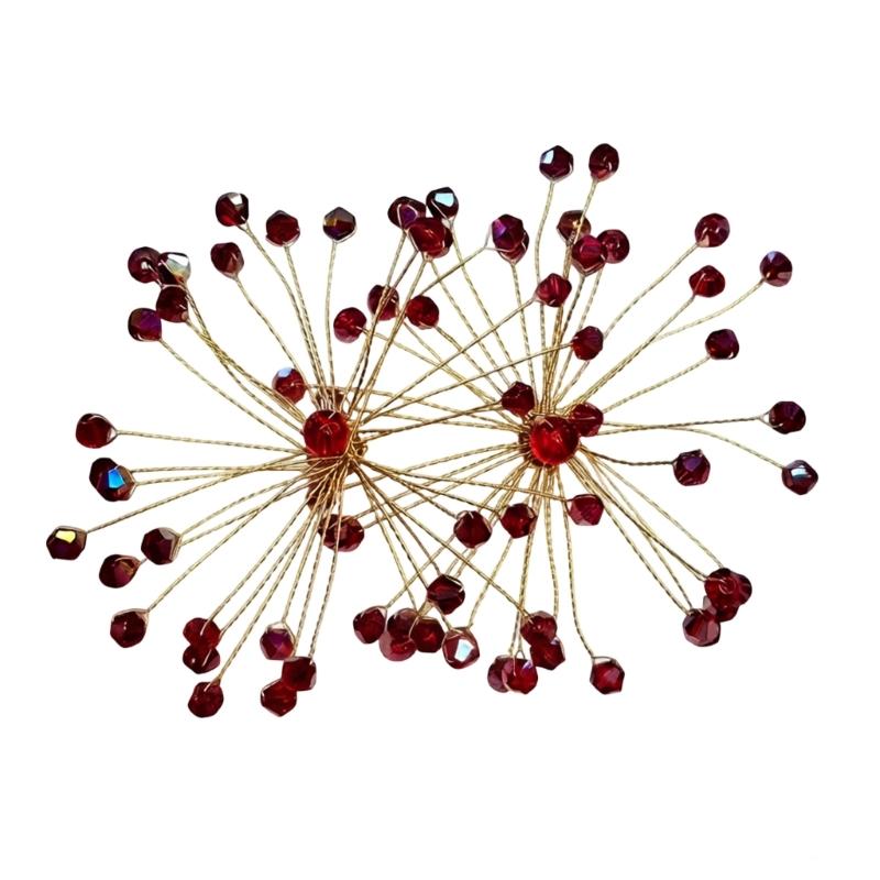 Элегантные Свадебные Серьги в Корейском Стиле с Блестящими Хрустальными Бусинами Сверкающие Свадебные Аксессуары для Невесты и Вечеринки красный