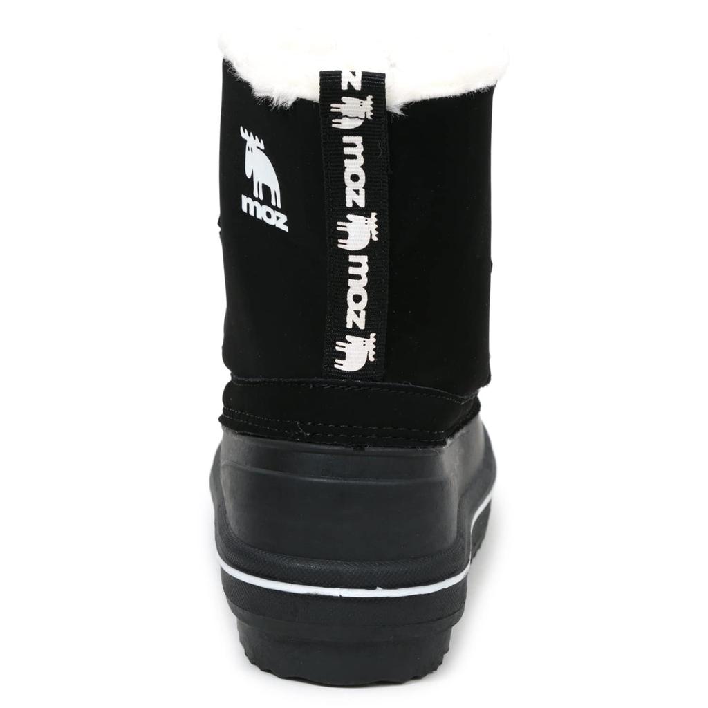 Mozu Bean Down Boots, Inner Boa, Lace-Up, Elastic, Women's, Black, Size 24cm