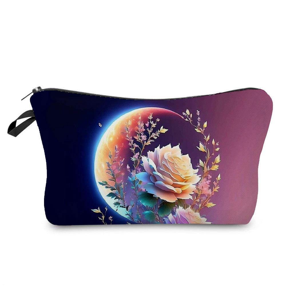 Women Flower Print Cosmetic Bag Toiletries Organize Travel Storage Case  6394 CLE