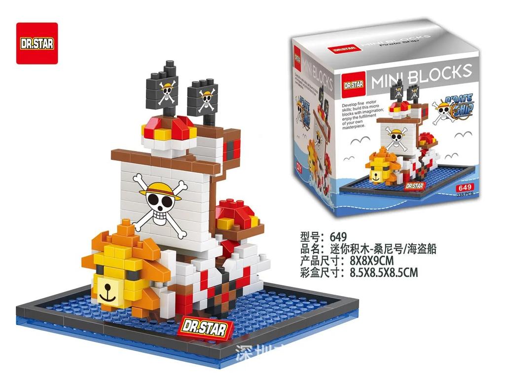 Anime Pirate Ship Building Blocks Thousand Sunny Going Merry Polortang One Diamond Bricks Piece Figure Toys For Christmas Gift