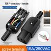 Large Black DIY Power Cord, C13 Male-Female AC Plug Connector