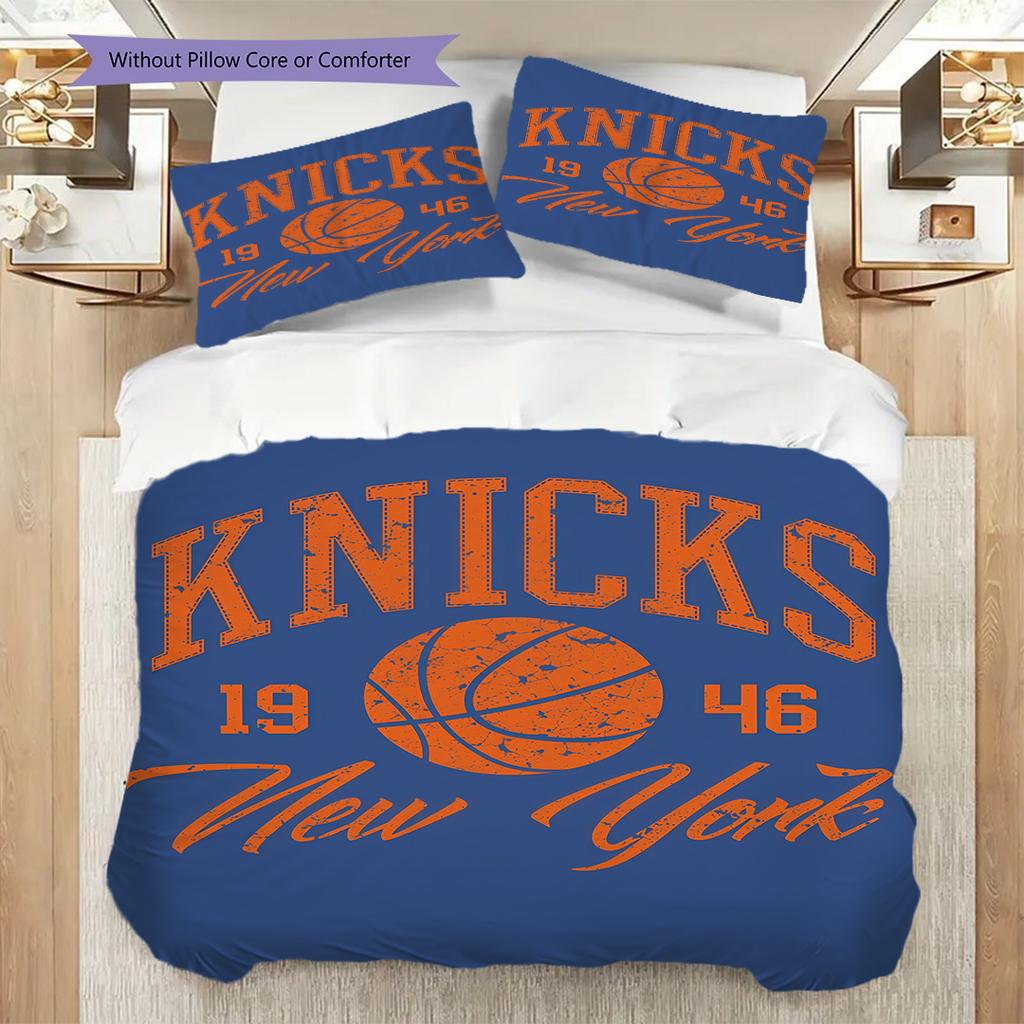 New York Knicks Colori Audaci Set Dinamico Tre Pezzi(1 * copripiumino + 2 * federa, senza nucleo)Copripiumino e federa Morbido e confortevole