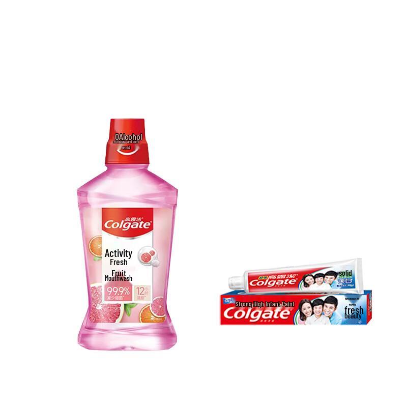 Colgate Vibrant Fruit Mouthwash & Strong Calcium Toothpaste Set