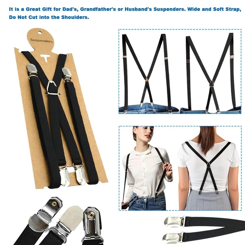 1.5CM Wide Unisex Adjustable Strap - X Back with Metal Hooks, 4 Clips, 2 Pieces