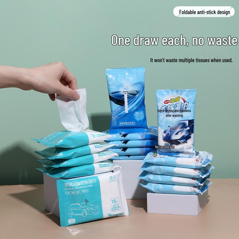 Streak-Free Glass Cleaner Wipes: Degreaser & Oil Film Remover for Car Windows