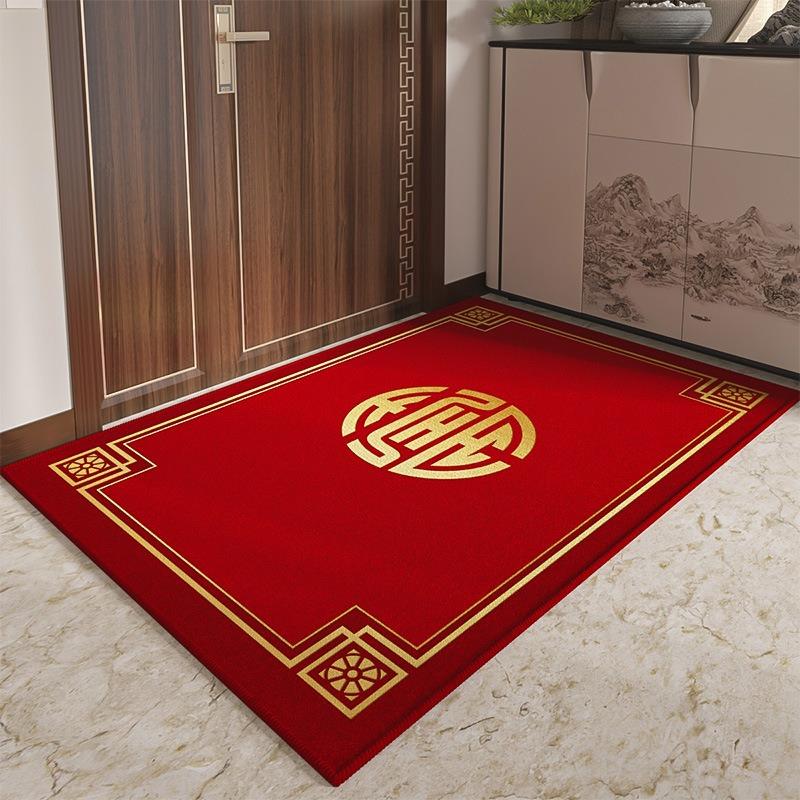 Willkommen Fußmatte im chinesischen Stil Rutschfester Küchenbodenläufer für Zuhause Wohnzimmer Hoteldekor Waschbare Badezimmer-Eingangsteppiche