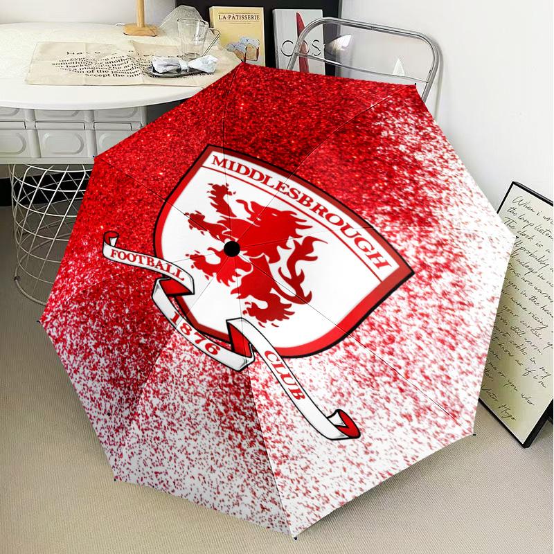 1PC middlesbrough f.c Printed Umbrella Folding umbrella, automatic umbrella 8-Frame for Travel, camping Fan gifts Christmas Gifts