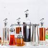 Transparent Glass Oil and Condiment Bottle with Stainless Steel Lid