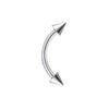 F136 Titanium Double-Headed Curved Barbell with Round Ball Studs - Versatile Piercing Jewelry for Tongue, Nipple, Eyebrow, Ear Cartilage.