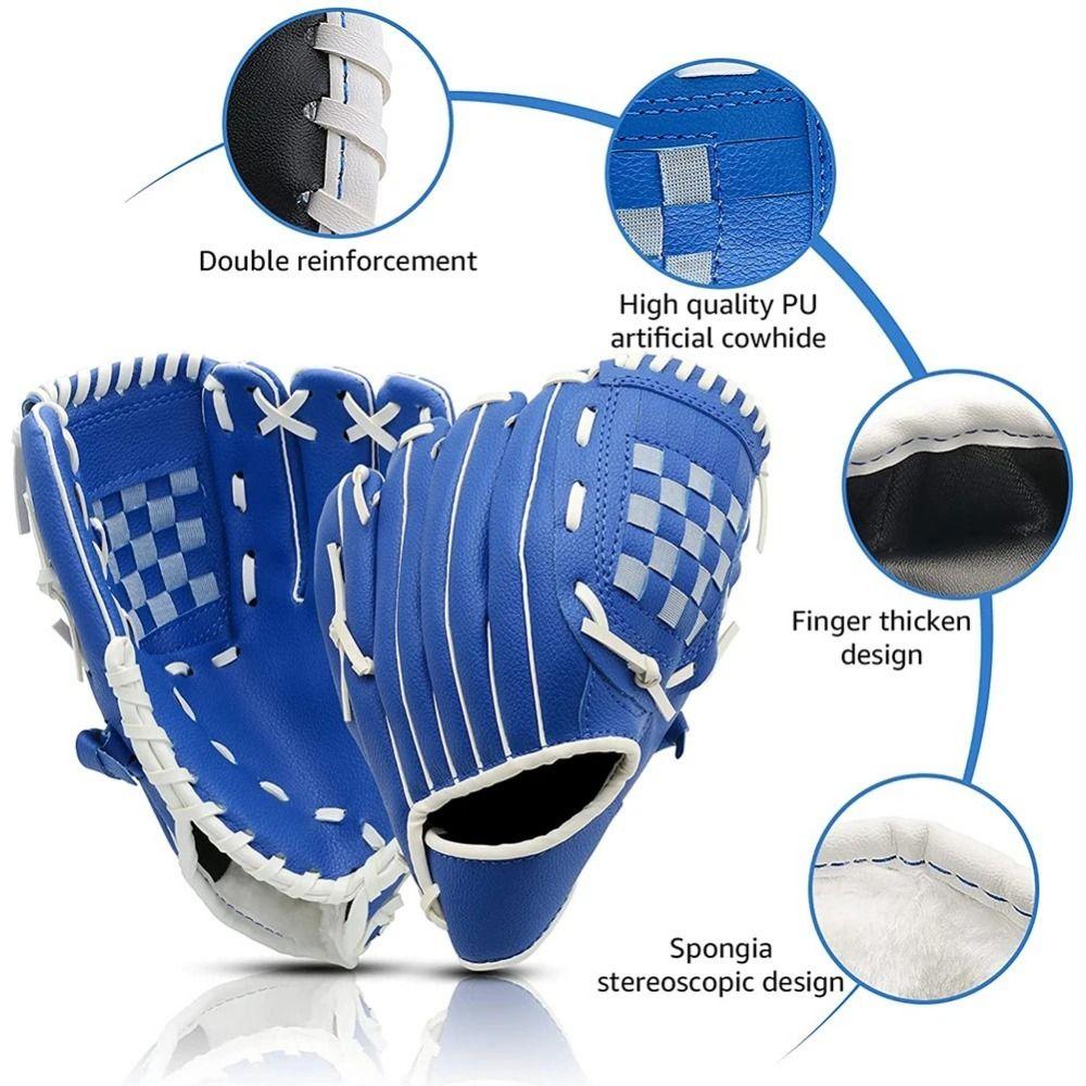 PU Leather Softball Mitt Glove 10.5/11.5/12.5in Baseball Competition Glove Baseball Glove  Adult