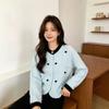Temperament love sweater jacket women's 1011 autumn and winter new versatile loose imitation mink velvet knitted cardigan