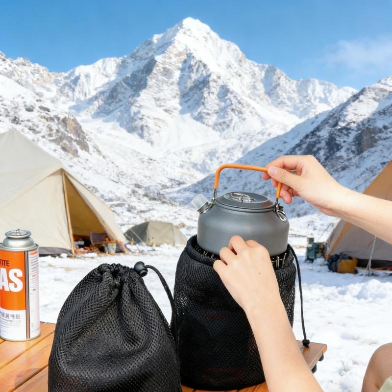 Outdoor Camping Storage Protective Bags Portable Picnic Cookware Mesh Bag Drawstring Pocket BBQ Water Cups Tableware Organizer