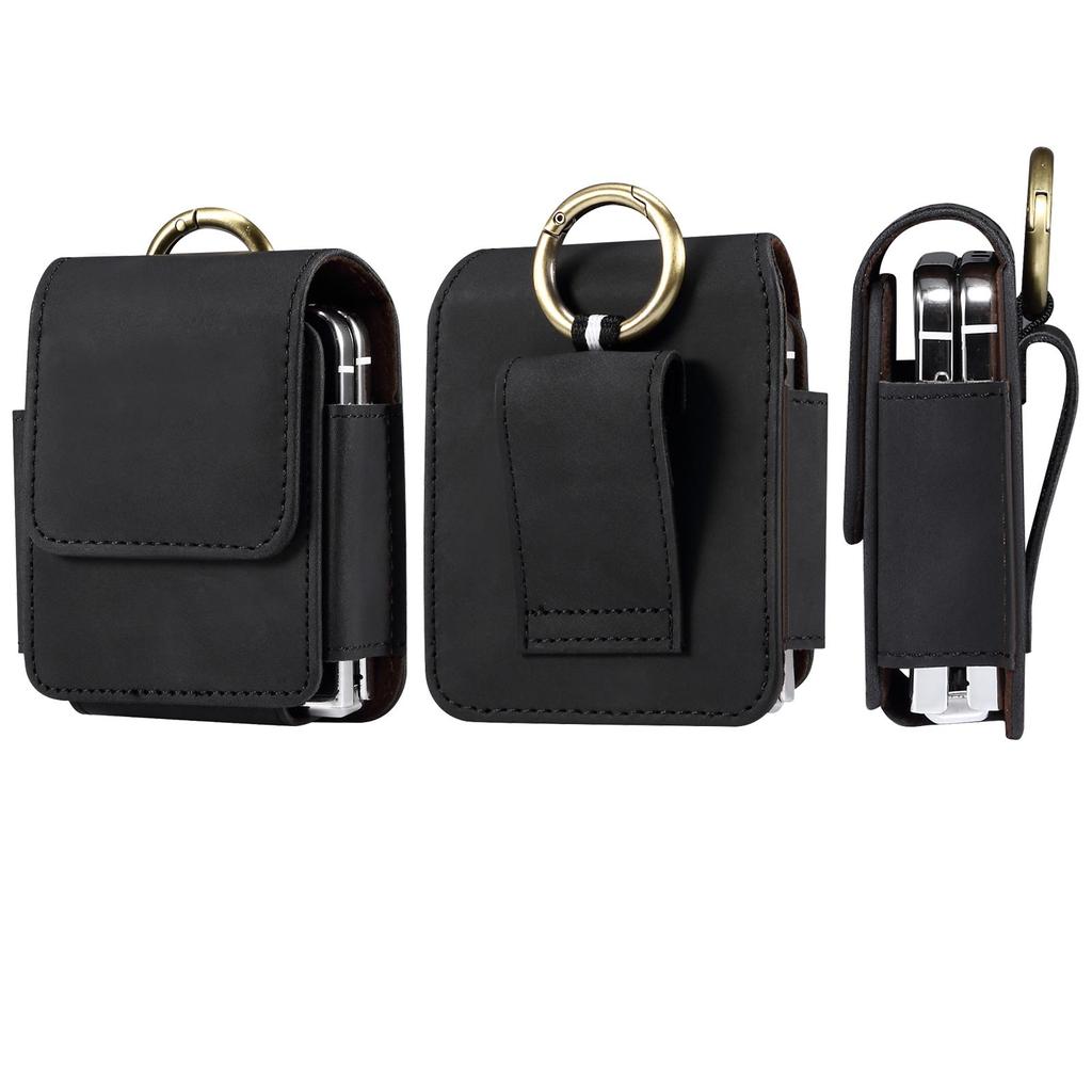 Leren magnetische riemclip telefoonhoesje heren heuptas voor Samsung Z Flip6 Flip5 Moto Razr Oppo Vivo Tecno Honor Galaxy Flip 6 5 4 3 holster pouch cover
