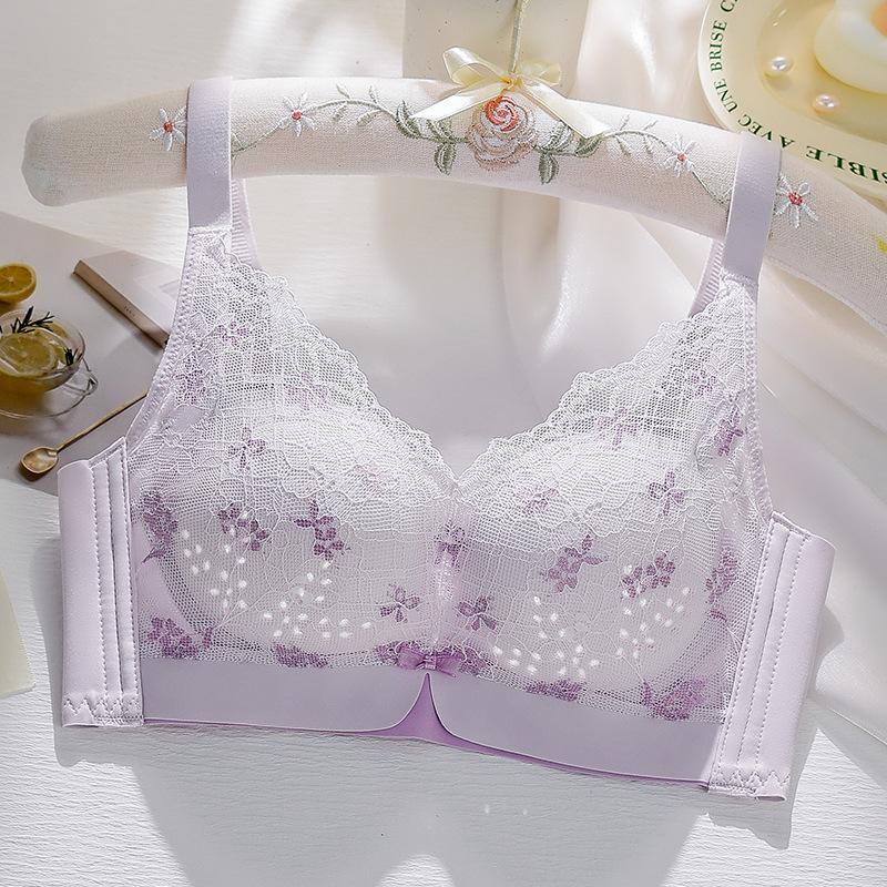 Summer thin hole cup bra cover gathered without steel ring lace adjustment type breathable