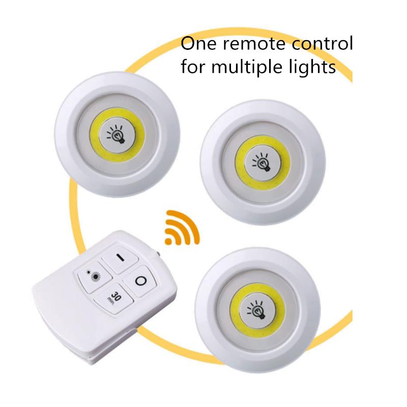 Under COB Cabinet Light LED Wireless Remote Control Dimming Wardrobe Night Lamp Home Kitchen Bedroom Bedside Lamps
