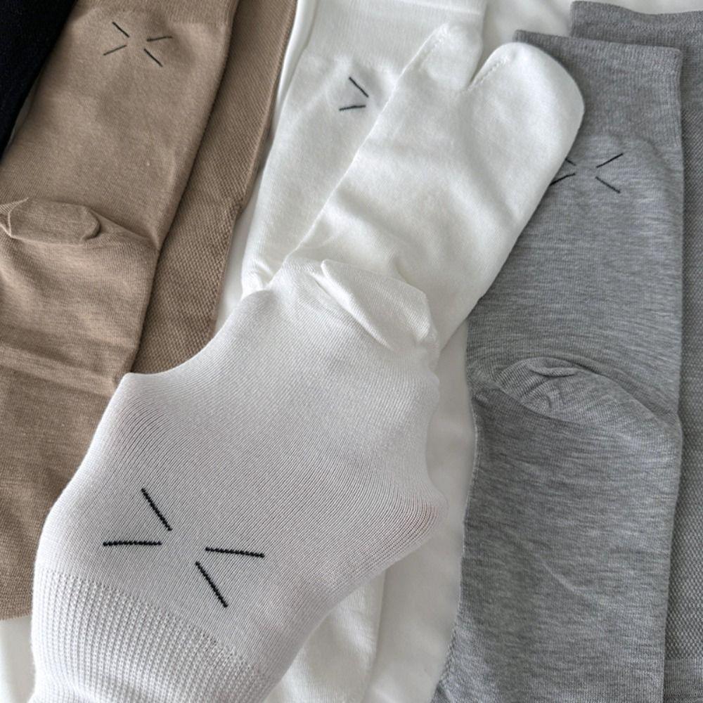 Breathable Mid Calf Stockings Thin Split Toe Tube Socks Simple Calf Long Socks Summer