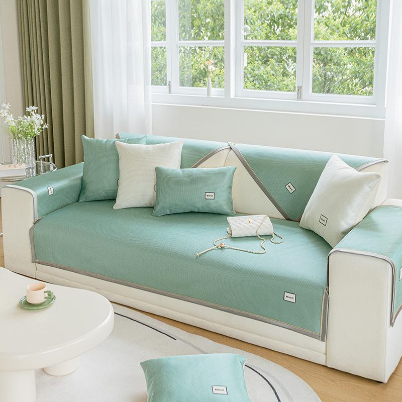 

Подушка для дивана из ледяного шелка Cool Feeling, летняя простая современная крутая подушка для сиденья, нескользящая кожаная комбинированная ткань для чехла на диван 30*50