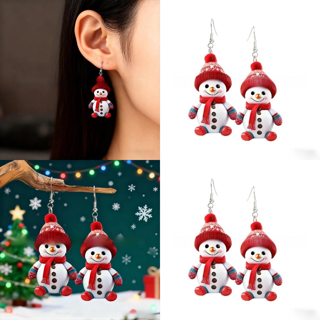 Festive Snowman Jewelry With Acrylic Finish And Cute Character For Christmas Gift Ideas