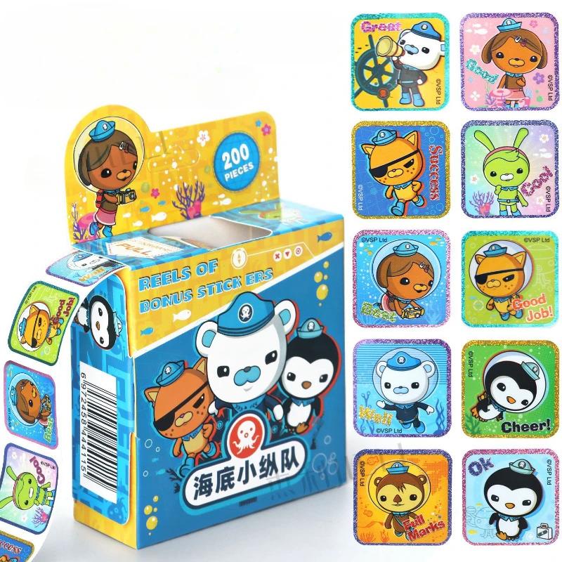 Cartoon 200Pcsbox Octonauts Stickers Figures Stickers Pack Luggage Stationery Box Notebook Decoration Kids Toys Xmas Gift