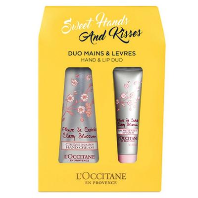 Cherry Blossom Hand Cream + Lip Balm Duo Set, 1 Set