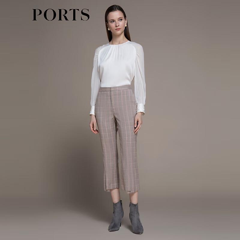 PORTS Women's Straight-Leg Plaid Pants LM9P003NFQ043