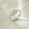 Romantisches Schmetterlingselement Zirkon Reiskorn Offener Ring Modischer Leichter Luxus Original Design Ring Verstellbarer Zeigefingerring